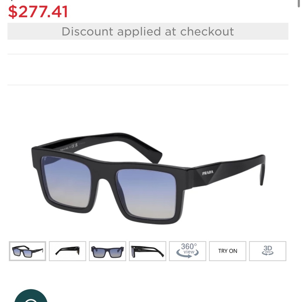 Prada Black Rectangular Sunglasses - image 6